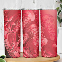 Red Gradient Polynesia Jellyfish Skinny Tumbler Plumeria Polynesian Tattoo Glowing Vibes LT14 - Polynesian Pride