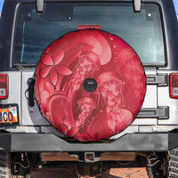 Red Gradient Polynesia Jellyfish Spare Tire Cover Plumeria Polynesian Tattoo Glowing Vibes LT14 Red - Polynesian Pride