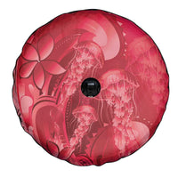 Red Gradient Polynesia Jellyfish Spare Tire Cover Plumeria Polynesian Tattoo Glowing Vibes LT14 - Polynesian Pride
