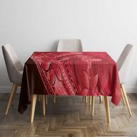 Red Gradient Polynesia Jellyfish Tablecloth Plumeria Polynesian Tattoo Glowing Vibes LT14 - Polynesian Pride