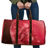 Red Gradient Polynesia Jellyfish Travel Bag Plumeria Polynesian Tattoo Glowing Vibes LT14 Red - Polynesian Pride