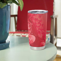 Red Gradient Polynesia Jellyfish Tumbler Cup Plumeria Polynesian Tattoo Glowing Vibes LT14 - Polynesian Pride