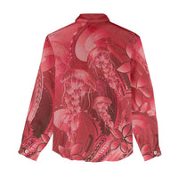 Red Gradient Polynesia Jellyfish Women Casual Shirt Plumeria Polynesian Tattoo Glowing Vibes LT14 - Polynesian Pride