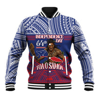 Personalised Samoa Independence Day Baseball Jacket 64th Anniversary Toa O Samoa LT14 Unisex Blue - Polynesian Pride