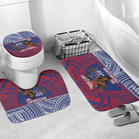 Samoa Independence Day Bathroom Set 64th Anniversary Toa O Samoa LT14 Mat Set Only (3 pcs) One Size Blue - Polynesian Pride