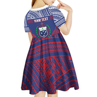 Personalised Samoa Independence Day Kid Short Sleeve Dress 64th Anniversary Toa O Samoa LT14 - Polynesian Pride