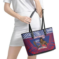Samoa Independence Day Leather Tote Bag 64th Anniversary Toa O Samoa LT14 - Polynesian Pride