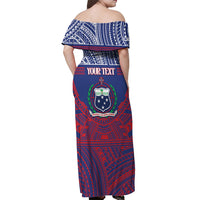 Personalised Samoa Independence Day Off Shoulder Maxi Dress 64th Anniversary Toa O Samoa LT14 - Polynesian Pride