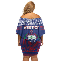 Personalised Samoa Independence Day Off Shoulder Short Dress 64th Anniversary Toa O Samoa LT14 - Polynesian Pride