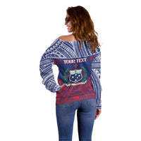 Personalised Samoa Independence Day Off Shoulder Sweater 64th Anniversary Toa O Samoa LT14 - Polynesian Pride