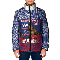 Personalised Samoa Independence Day Padded Jacket 64th Anniversary Toa O Samoa LT14 Men Blue - Polynesian Pride