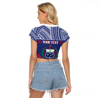 Personalised Samoa Independence Day Raglan Cropped T Shirt 64th Anniversary Toa O Samoa LT14 - Polynesian Pride