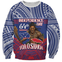 Personalised Samoa Independence Day Sweatshirt 64th Anniversary Toa O Samoa LT14 Unisex Blue - Polynesian Pride