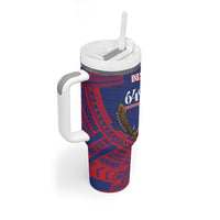 Samoa Independence Day Tumbler With Handle 64th Anniversary Toa O Samoa LT14 - Polynesian Pride