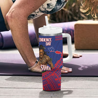 Samoa Independence Day Tumbler With Handle 64th Anniversary Toa O Samoa LT14 - Polynesian Pride