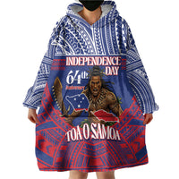 Personalised Samoa Independence Day Wearable Blanket Hoodie 64th Anniversary Toa O Samoa LT14 - Polynesian Pride