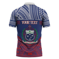 Personalised Samoa Independence Day Zipper Polo Shirt 64th Anniversary Toa O Samoa LT14 - Polynesian Pride