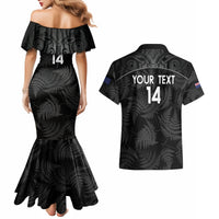 Custom New Zealand Silver Fern Football Couples Matching Mermaid Dress and Hawaiian Shirt Summer 2024 Olympic Go Aotearoa LT14 - Polynesian Pride
