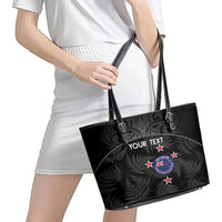 Custom New Zealand Silver Fern Football Leather Tote Bag Summer 2024 Olympic Go Aotearoa
