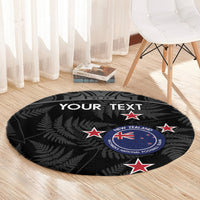 Custom New Zealand Silver Fern Football Round Carpet Summer 2024 Olympic Go Aotearoa
