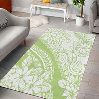 Polynesian Tiare Flower Sage Green Pastel Area Rug LT14 - Polynesian Pride