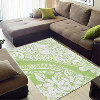 Polynesian Tiare Flower Sage Green Pastel Area Rug LT14 - Polynesian Pride