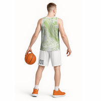 Polynesian Tiare Flower Sage Green Pastel Basketball Jersey LT14 - Polynesian Pride