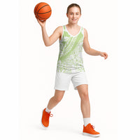 Polynesian Tiare Flower Sage Green Pastel Basketball Jersey LT14 - Polynesian Pride