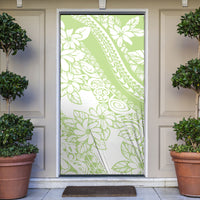 Polynesian Tiare Flower Sage Green Pastel Door Cover LT14 Sage Green - Polynesian Pride