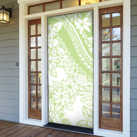 Polynesian Tiare Flower Sage Green Pastel Door Cover LT14 - Polynesian Pride