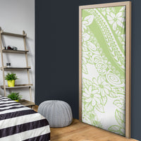 Polynesian Tiare Flower Sage Green Pastel Door Cover LT14 - Polynesian Pride