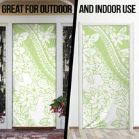 Polynesian Tiare Flower Sage Green Pastel Door Cover LT14 - Polynesian Pride