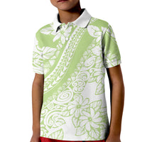 Polynesian Tiare Flower Sage Green Pastel Kid Polo Shirt LT14 Kid Sage Green - Polynesian Pride