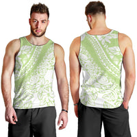 Polynesian Tiare Flower Sage Green Pastel Men Tank Top LT14 - Polynesian Pride