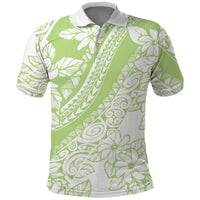 Polynesian Tiare Flower Sage Green Pastel Polo Shirt LT14 Sage Green - Polynesian Pride