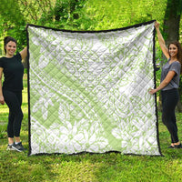 Polynesian Tiare Flower Sage Green Pastel Quilt LT14 - Polynesian Pride
