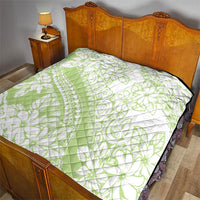 Polynesian Tiare Flower Sage Green Pastel Quilt LT14 - Polynesian Pride