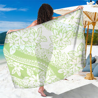 Polynesian Tiare Flower Sage Green Pastel Sarong LT14 One Size 44 x 66 inches Sage Green - Polynesian Pride