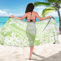 Polynesian Tiare Flower Sage Green Pastel Sarong LT14 - Polynesian Pride