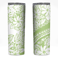 Polynesian Tiare Flower Sage Green Pastel Skinny Tumbler LT14 Sage Green - Polynesian Pride