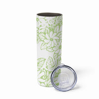 Polynesian Tiare Flower Sage Green Pastel Skinny Tumbler LT14 - Polynesian Pride