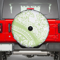 Polynesian Tiare Flower Sage Green Pastel Spare Tire Cover LT14 - Polynesian Pride
