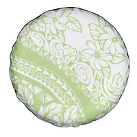 Polynesian Tiare Flower Sage Green Pastel Spare Tire Cover LT14 - Polynesian Pride