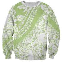 Polynesian Tiare Flower Sage Green Pastel Sweatshirt LT14 Unisex Sage Green - Polynesian Pride