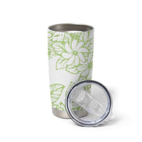 Polynesian Tiare Flower Sage Green Pastel Tumbler Cup LT14 - Polynesian Pride