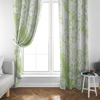 Polynesian Tiare Flower Sage Green Pastel Window Curtain LT14 - Polynesian Pride