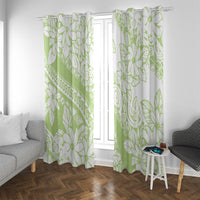 Polynesian Tiare Flower Sage Green Pastel Window Curtain LT14 With Grommets Sage Green - Polynesian Pride