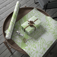 Polynesian Tiare Flower Sage Green Pastel Wrapping Paper LT14 - Polynesian Pride