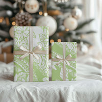 Polynesian Tiare Flower Sage Green Pastel Wrapping Paper LT14 - Polynesian Pride