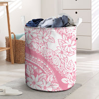 Polynesian Tiare Flower Pink Pastel Vibes Laundry Basket LT14 Pink - Polynesian Pride